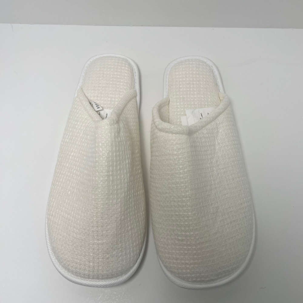 Pottery Bern Belgian Flax Linen Waffle Weave slippers. Large. Unisex